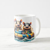 Schattigee Cartoon armadillos having plezier buize Koffiemok (Voorkant rechts)