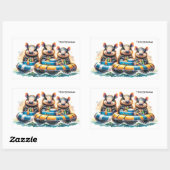 Schattigee Cartoon armadillos having plezier buize Rechthoekige Sticker (Vel)