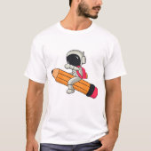 Schattigee Cartoon Astronaut T-shirt – Leuk (Voorkant)