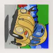 Schattigee Cartoon auto Legpuzzel (Horizontaal)