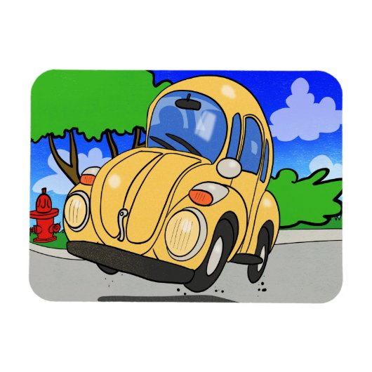 Schattigee Cartoon auto Magneet (Horizontaal)