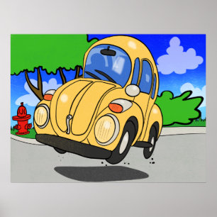 Schattigee Cartoon auto Poster