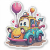 Schattigee Cartoon auto sticke Sticker (Voorkant)