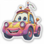 Schattigee Cartoon auto sticke Sticker (Voorkant)