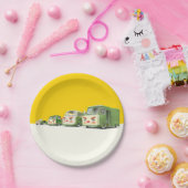 Schattigee Cartoon auto's opstelling Papieren Bordje (Feest)