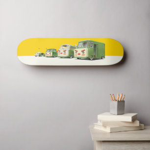 Schattigee Cartoon auto's opstelling Persoonlijk Skateboard
