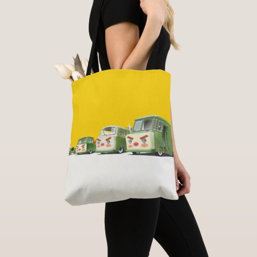 Schattigee Cartoon auto's opstelling Tote Bag (Dichtbij)