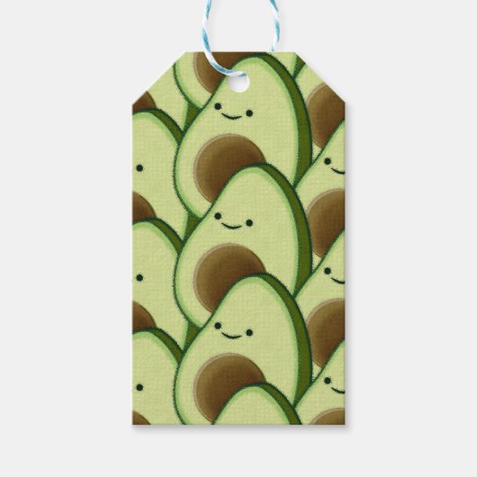 Schattigee Cartoon avocado decoratief Cadeaulabel (Voorkant)