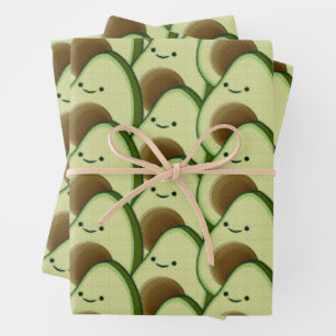 Schattigee Cartoon avocado decoratief Inpakpapier Vel