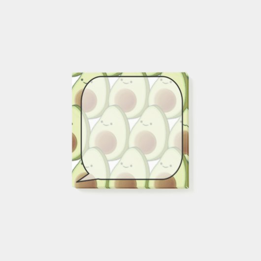 Schattigee Cartoon avocado patroon op maat Post-it® Notes (Voorkant)