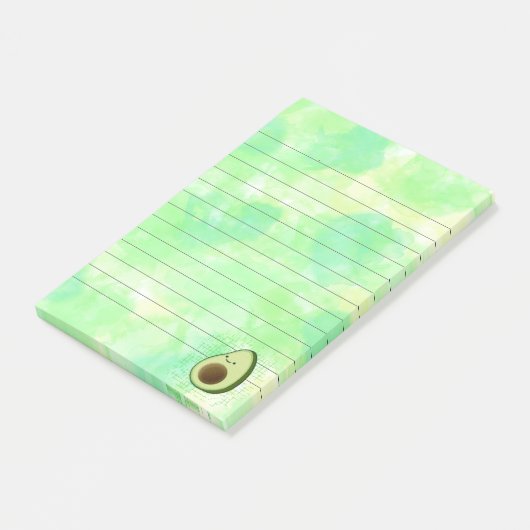 Schattigee Cartoon avocado Waterverf achtergrond b Post-it® Notes (Schuin)