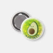 Schattigee Cartoon avocado Waterverf achtergrond Magneet (Voorkant / Achterkant)