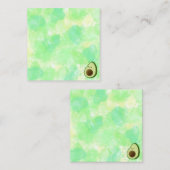 Schattigee Cartoon avocado Waterverf achtergrond Notitiekaartje (Voorkant / Achterkant)