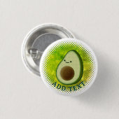 Schattigee Cartoon avocado Waterverf achtergrond Ronde Button 3,2 Cm (Voorkant /achterkant)