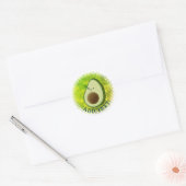 Schattigee Cartoon avocado Waterverf achtergrond Ronde Sticker (Envelop)