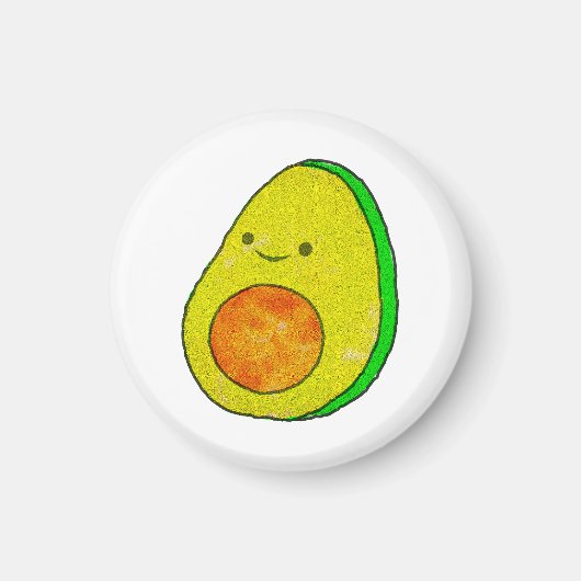 Schattigee Cartoon avocado Waterverf Magneet (Voorkant)
