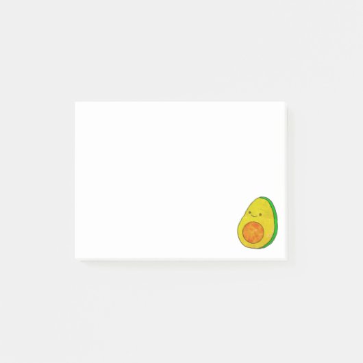 Schattigee Cartoon avocado Waterverf Post-it® Notes (Voorkant)