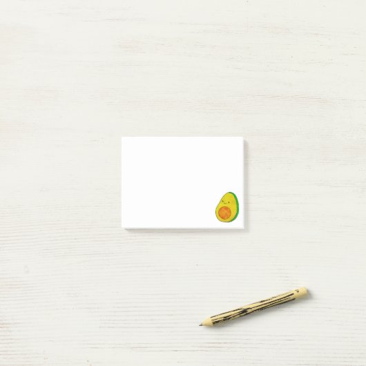Schattigee Cartoon avocado Waterverf Post-it® Notes (Op bureau)