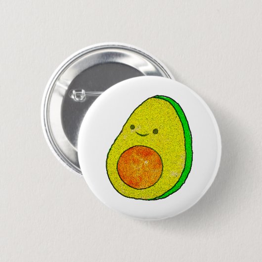 Schattigee Cartoon avocado Waterverf Ronde Button 5,7 Cm (Voorkant /achterkant)