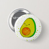 Schattigee Cartoon avocado Waterverf Ronde Button 5,7 Cm (Voorkant /achterkant)