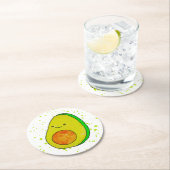 Schattigee Cartoon avocado Waterverf Ronde Kartonnen Onderzetter (Insitu)