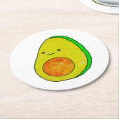 Schattigee Cartoon avocado Waterverf Ronde Kartonnen Onderzetter (Gebogen)