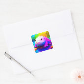 Schattigee Cartoon Axolotl Vierkante Sticker (Envelop)