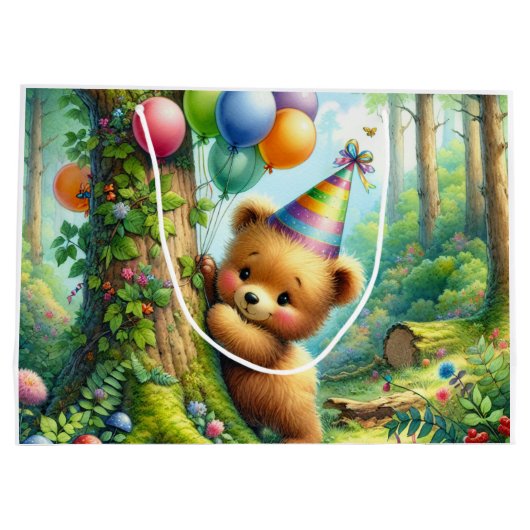 Schattigee Cartoon Baby Beer welp Verjaardag Groot Cadeauzakje (Achterkant)