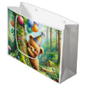 Schattigee Cartoon Baby Beer welp Verjaardag Groot Cadeauzakje (Voorkant Gekanteld)