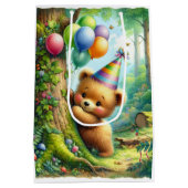 Schattigee Cartoon Baby Beer welp Verjaardag Medium Cadeauzakje (Achterkant)