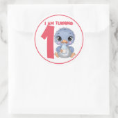 Schattigee Cartoon Baby EMU Verjaardag Ronde Sticker (Tas)