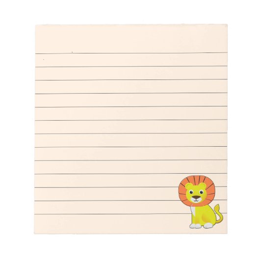 Schattigee Cartoon Baby Lion gevoerd Notitieblok (Voorkant)