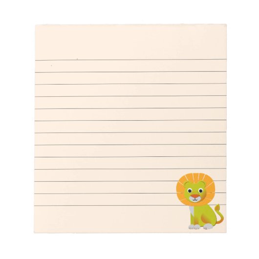 Schattigee Cartoon Baby Lion  Print Lined Notitieblok (Voorkant)