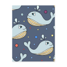 Schattigee cartoon baby walvis blauw