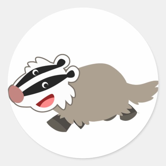 Schattigee Cartoon Badger Sticker (Voorkant)