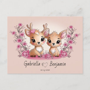 Schattigee Cartoon Bambi Lovers Hart Valentijn's D Briefkaart