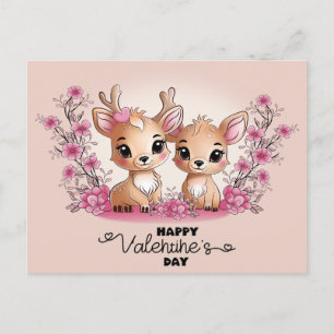 Schattigee Cartoon Bambi Lovers Hearts Valentijn's Briefkaart