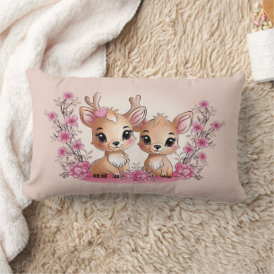 Schattigee Cartoon Bambi Lovers Hearts Valentijn's Kussen