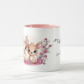 Schattigee Cartoon Bambi Lovers Hearts Valentijn's Mok (Midden)