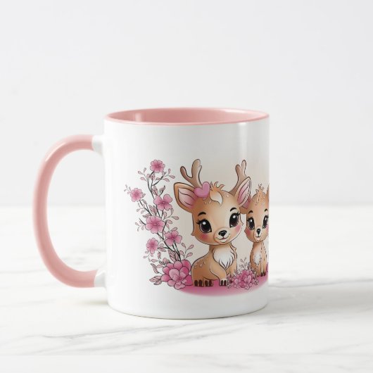Schattigee Cartoon Bambi Lovers Hearts Valentijn's Mok (Links)