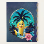 Schattigee cartoon banaan op het tropische strand. planner (Achterkant)