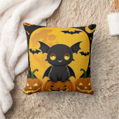 Schattigee Cartoon Bat en Jack-O'-Lantern Pompoene Kussen (Deken)