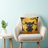 Schattigee Cartoon Bat en Jack-O'-Lantern Pompoene Kussen (Stoel)