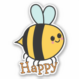 Schattigee Cartoon Bee Happy Sticker