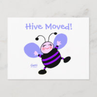 Schattigee Cartoon Bee Woman's Moving Aankondiging