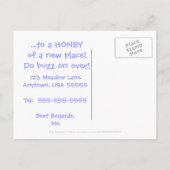 Schattigee Cartoon Bee Woman's Moving Aankondiging (Achterkant)