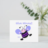 Schattigee Cartoon Bee Woman's Moving Aankondiging (Staand voorkant)