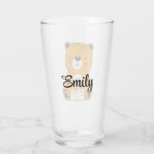 Schattigee cartoon beer decoratie glas (Achterkant)