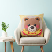 Schattigee Cartoon Beer Gezicht met Kleurrijk Lint Kussen (Stoel)