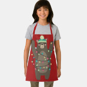 Schattigee Cartoon Beer Woolly Pet kerstverlichtin Schort (Insitu)